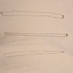 3 Silver Chain Necklaces