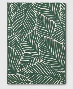 5'x7' Palms Outdoor Area Rug Green