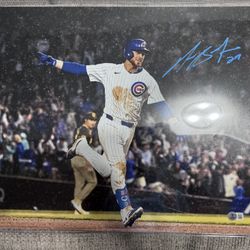 Michael Busch Autographed Chicago Cubs 16x20 Baseball Photo - Beckett