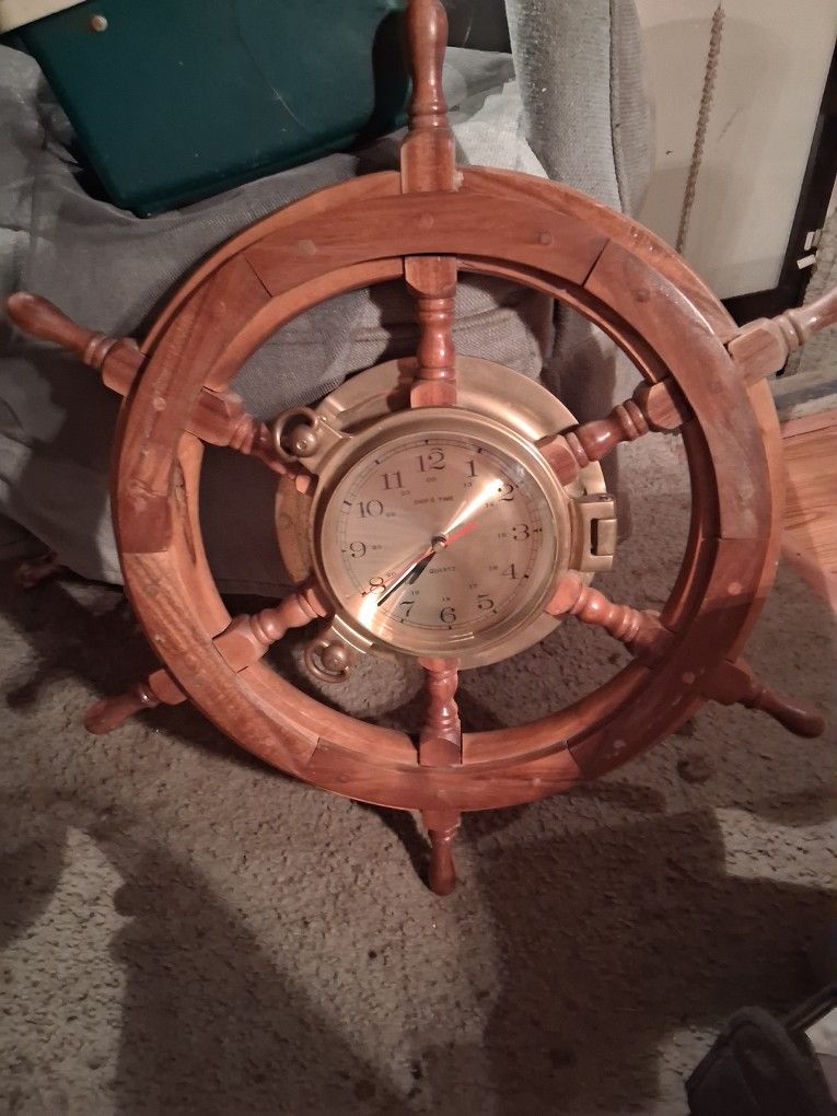 Ships Time Quartz Wooden Wall Clock