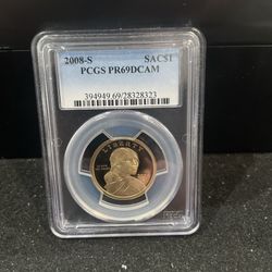 2008 S Gem Proof Sacagawea Dollar Graded At PR69 Deep Cameo E-16