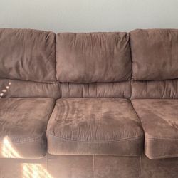 Brown Suede  Couch
