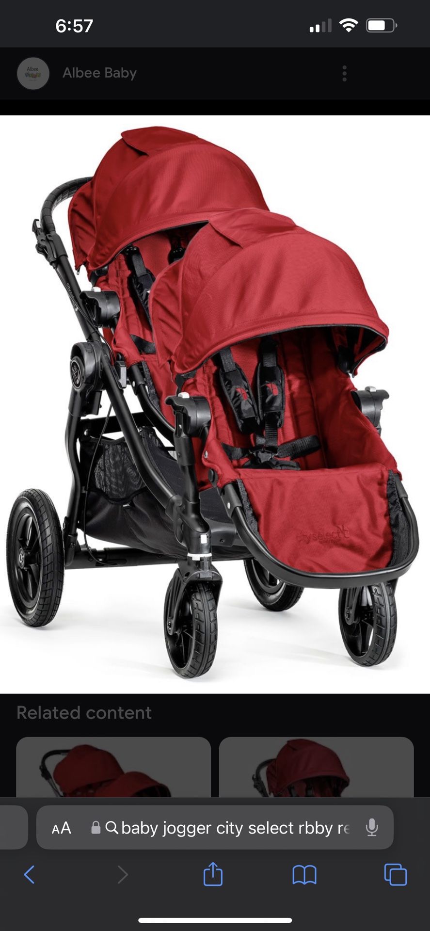 Crimson Baby Jogger City Mini Double Hot 2016 City Mini Double