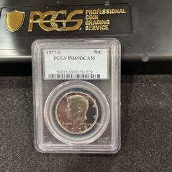 1977 S Gem Proof Kennedy Half Dollar Graded At PR69 With A Deep Cameo B-4