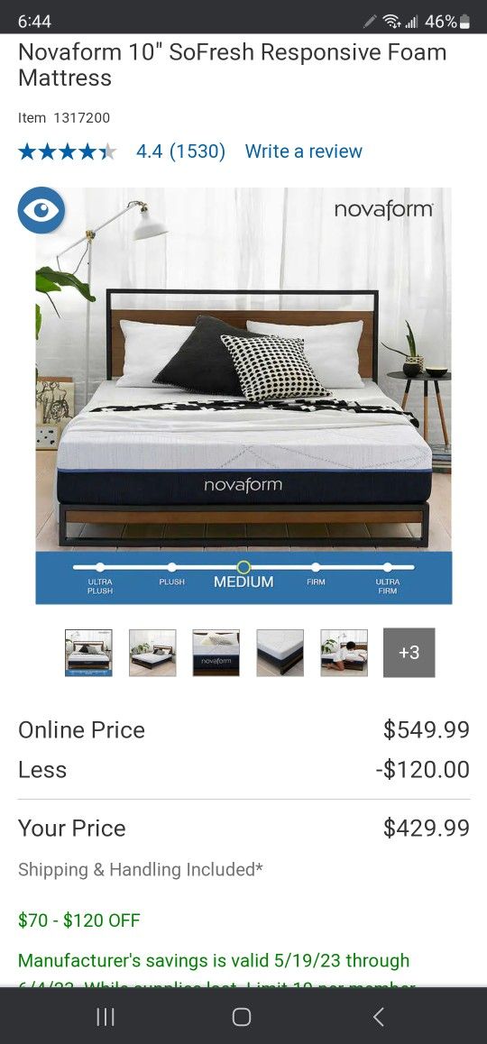 Novaform 10" Sofresh Responsive Foam Mattress