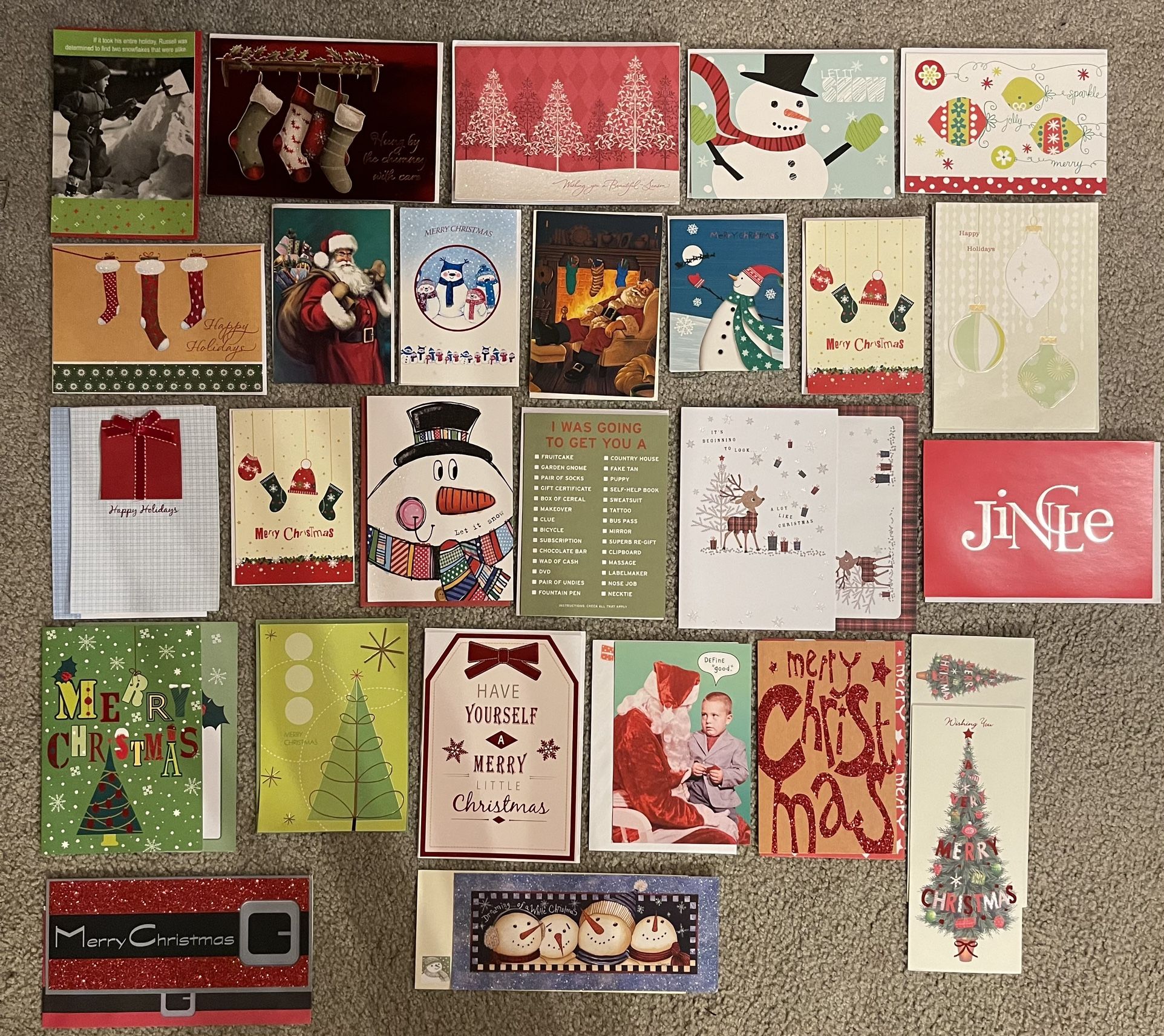 A Variety Of 25 wonderful quality Christmas Cards! , I took a bunch Of Different Boxes and made Up bundles! More info on the description