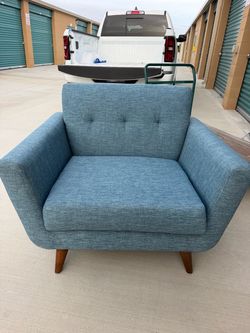 Mid-Century Modern Accent Chair Blue