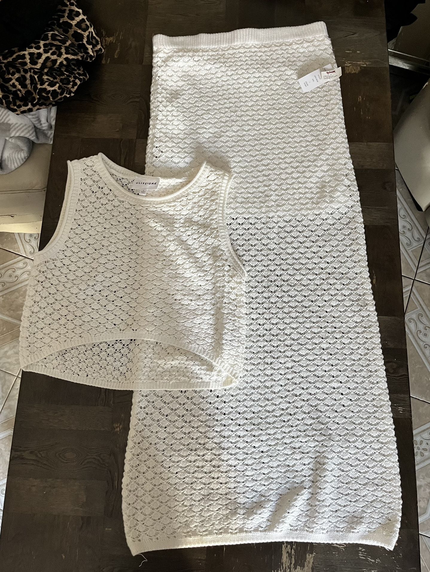 Ivory Skirt & Blouse Set