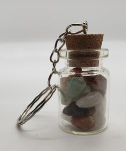Natural Mixed Gemstone Keychain