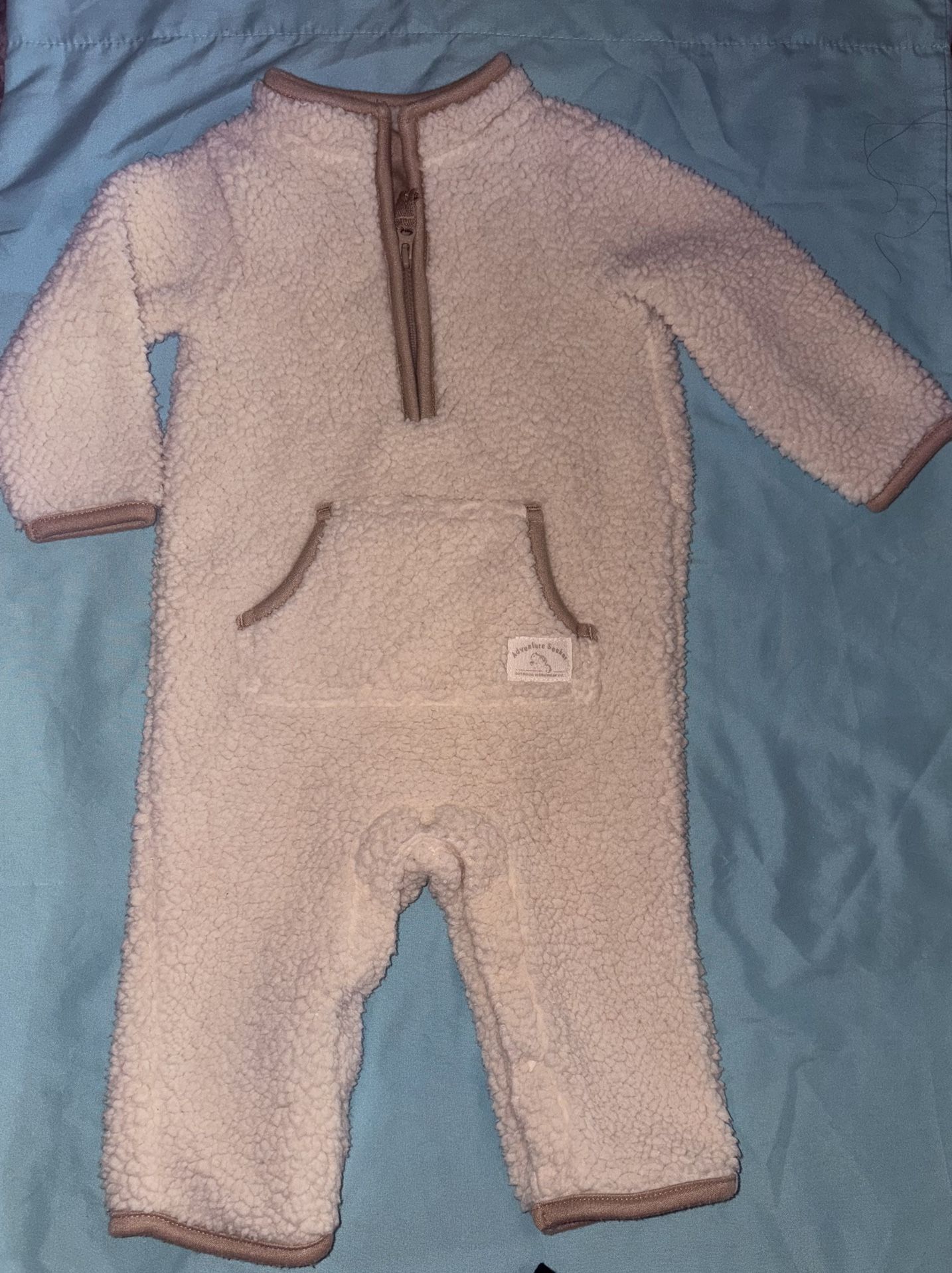 Cream Colored Fleece Jumpsuit