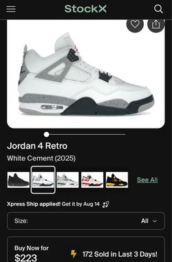 Air Jordan 4 Retro White Cement 2025