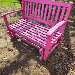 The price is firm.. solid teak gliding garden bench
