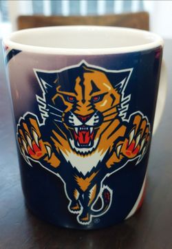 Vintage 1993–1999 leaping Florida Panthers logo ceramic mug