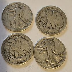 Walking Liberty Half Dollars (4 Coins)