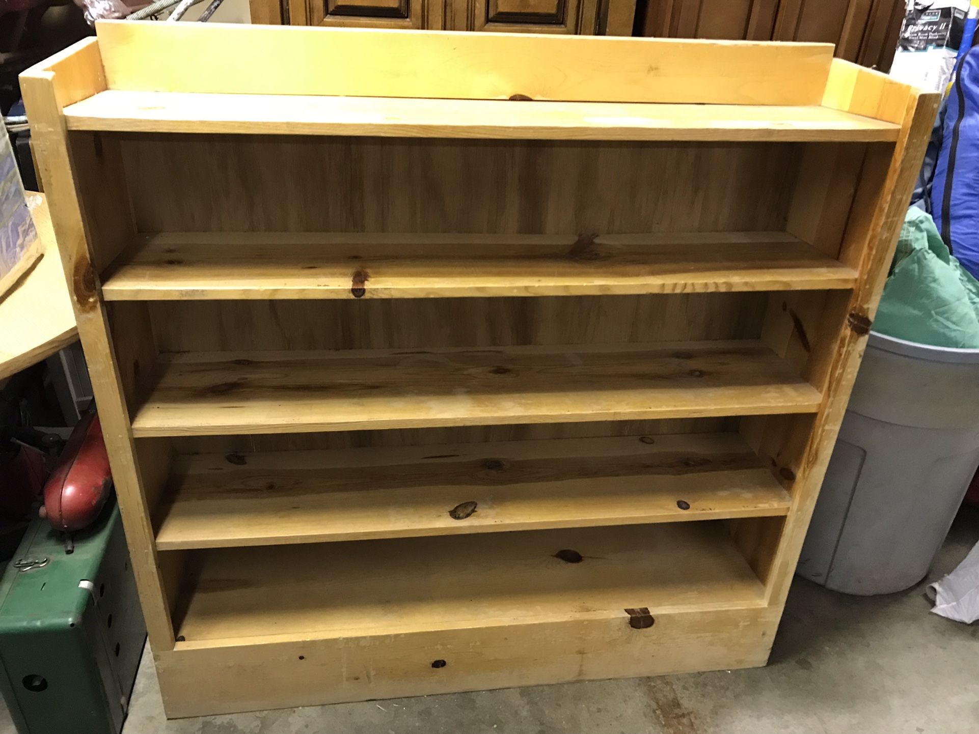 Tan Wood 5 Shelves Storage Shelving….