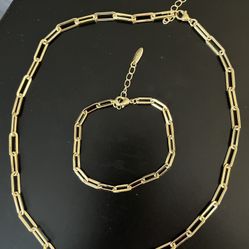 Collar Y Pulsera Oro Laminado Alta Calidad