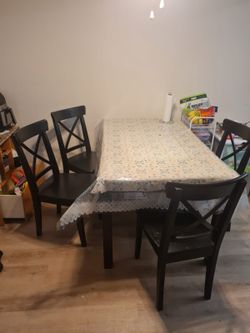 4 chair black dinning table