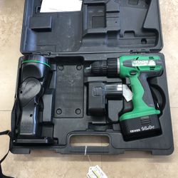 Hitachi DS 14DVF Cordless Drill Driver And UB 18D Work Light