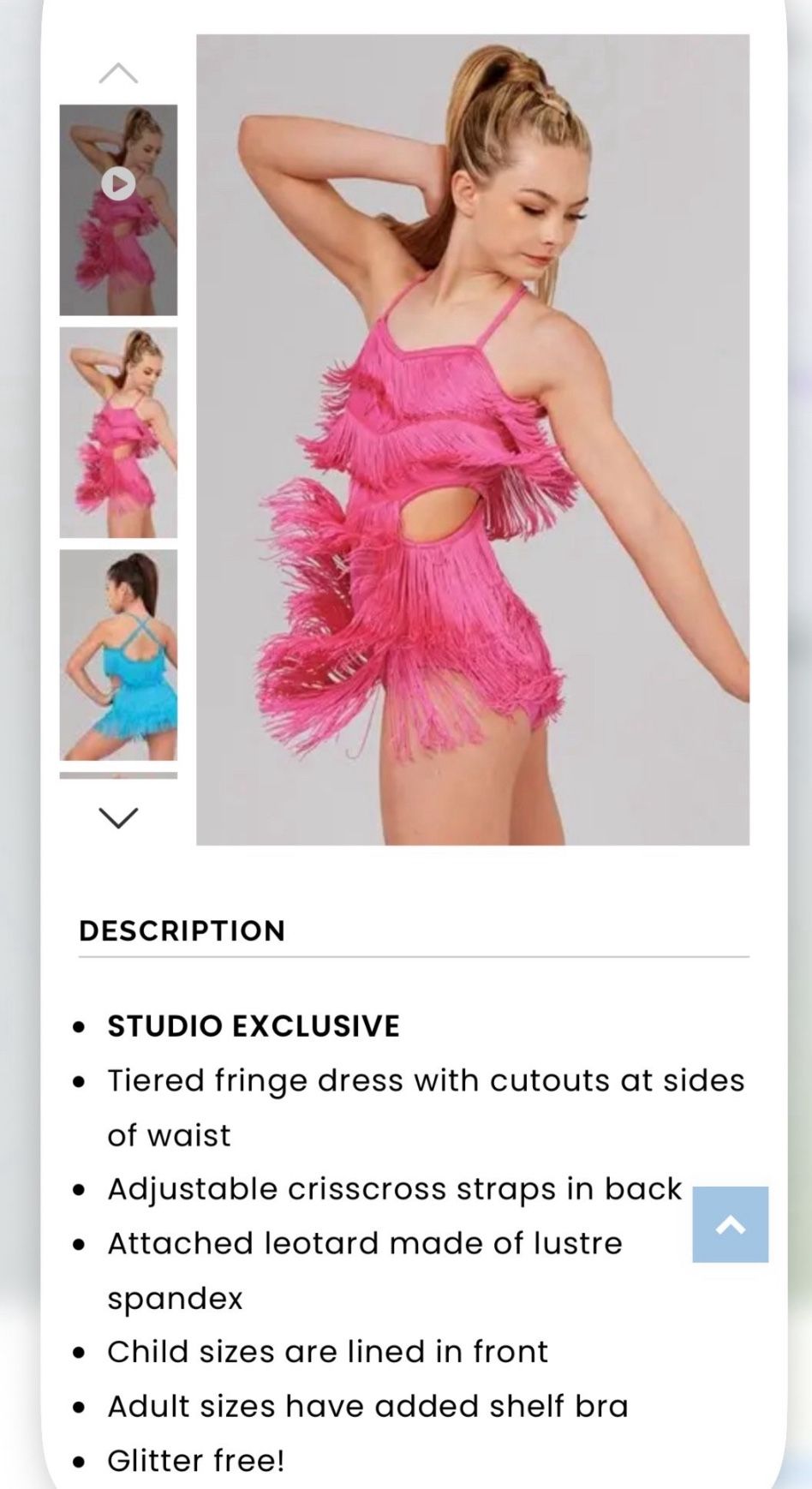 Fringe Pink Dress- Female Costumes  - Size Adult Small (Sizes 0-2)