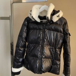 NWT S13/NYC Callie Faux-Sherpa-Trim Down Puffer Coat Size L 