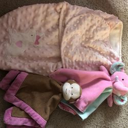 Baby Girl Security blankets And Swaddle