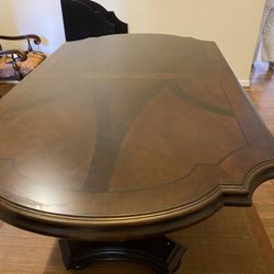 Double Pedestal Solid Wood Dining Table 