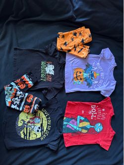 Halloween Toddler Clothing Bundle 2T–3T (Nightmare Before Christmas & Stitch)
