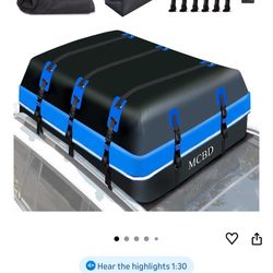 Rooftop Cargo Carrier, 21 Cubic Feet Soft-Shell Waterproof Car Roof Luggage Bag for All Vehicles SUV with/Without Rails, Includes 10 Reinforced Straps