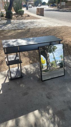 desk and mirror