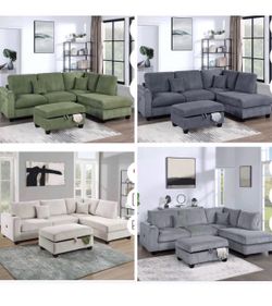 Sectional with ottoman set