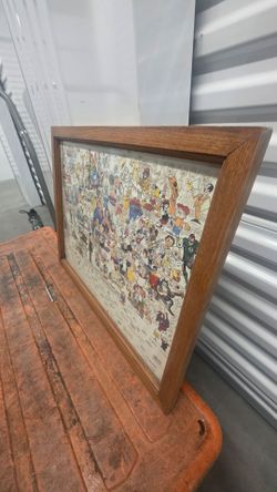 Framed Cartoon Character Collage Print