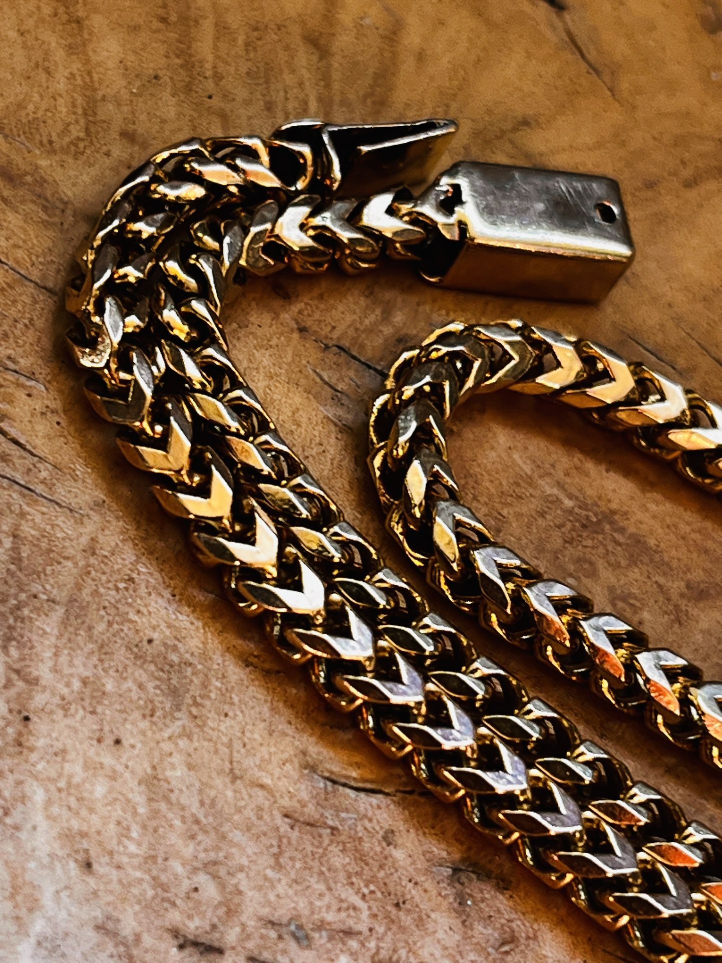 HEAVY 25" 14KT SOLID GOLD CLOSED BOX PIN CLASP FRANCO CHAIN