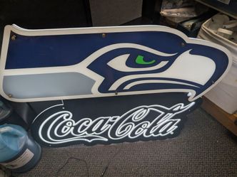 Seahawks Coca-Cola LED Sign - Works Great