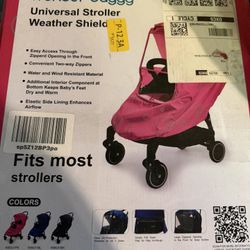 Universal Stroller Weather Shield - Pink 