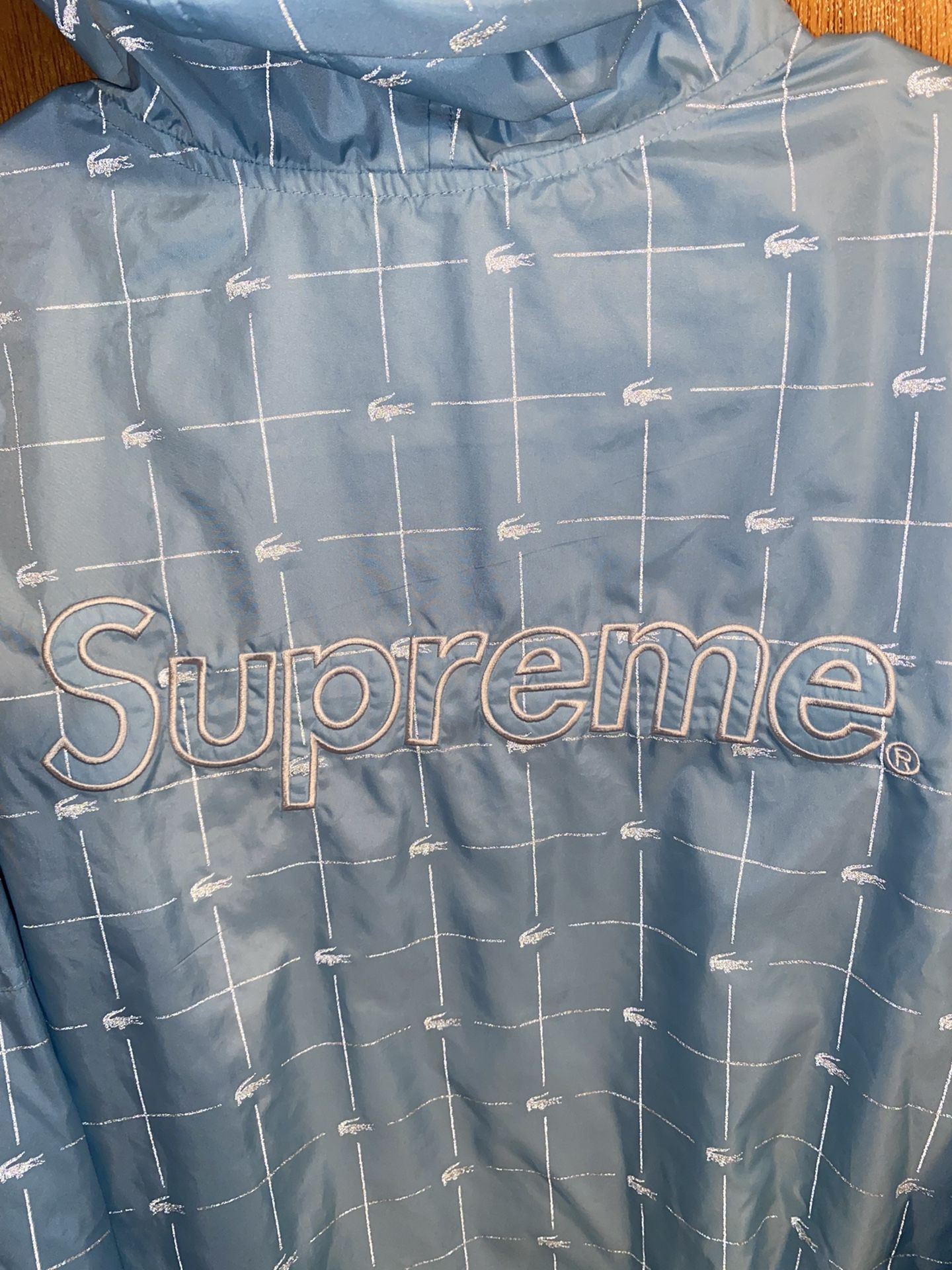 Supreme Lacoste Reflective Grid Nylon Anorak size Large for Sale