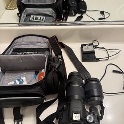 Canon EOS Rebel T3i DSLR Bundle – 2 Lenses, Charger extra battery& Bag – Great Condition