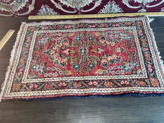 Small Persian Mat Vintage Hand Made Rug