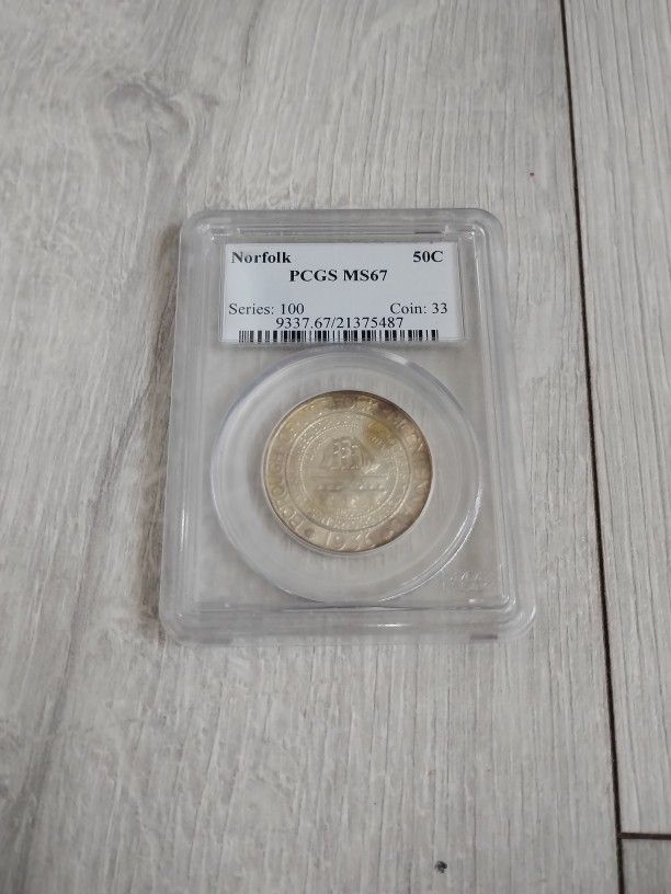 1936 Norfolk classic Commemorative Half Dollar Pcgs Ms67