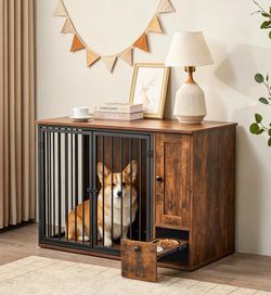 43.3" Dog Crate Furniture Heavy Duty Dog Kennel for Small/Medium Dog