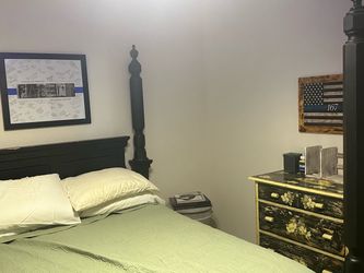 Black Wood Four-Poster Bed Frame