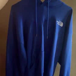 The North Face Circular Design Blue Hoodie Knit Long Sleeve Men's Size S