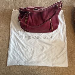 Red Michael Kors Leather Evil Hobo Purse