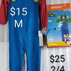 Super Mario and Luigi costume Mario size 8 Medium