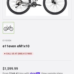 E11even Electric Bike Size Small