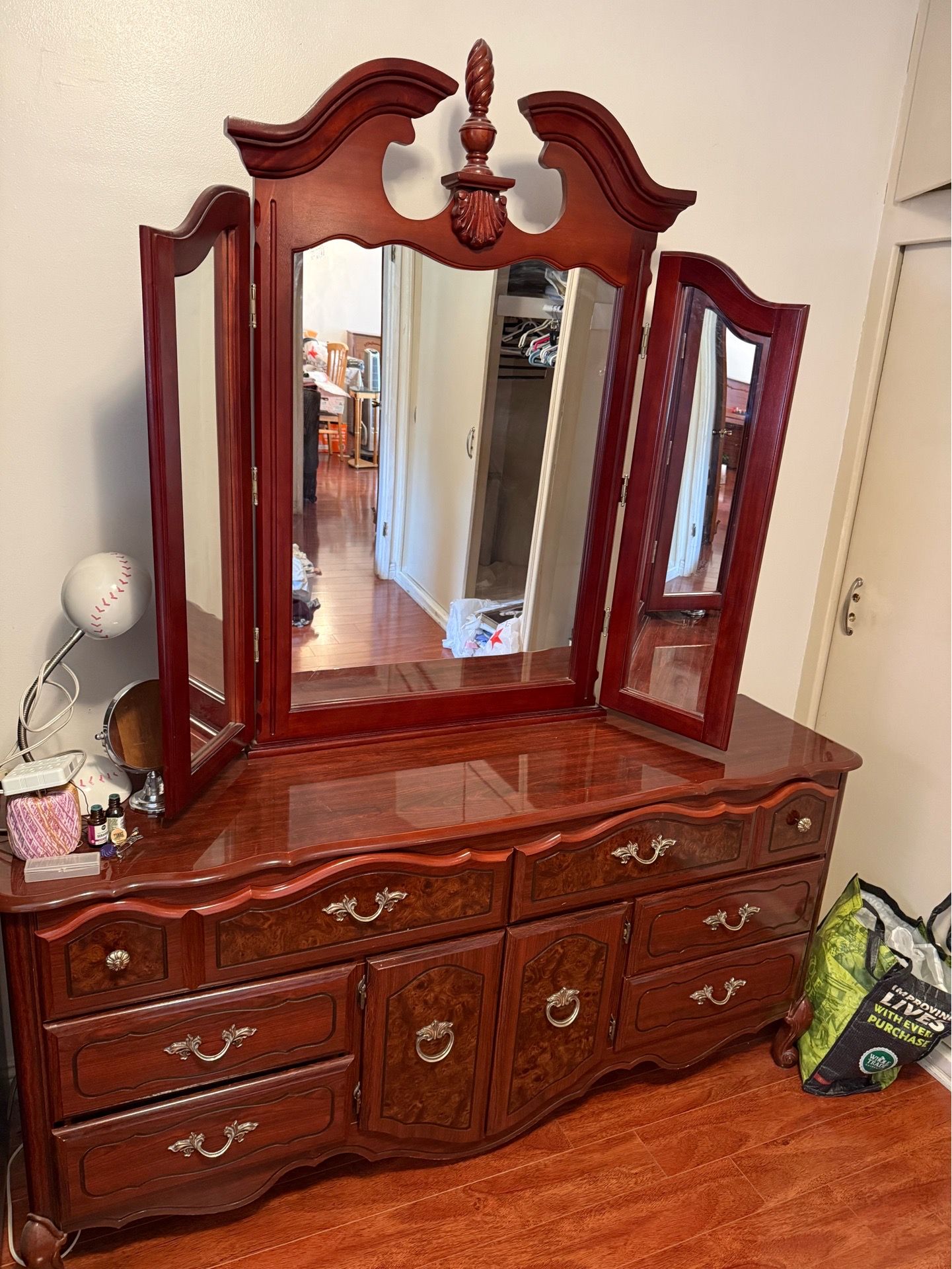 Dresser Vintage French Mirror Doors bedroom