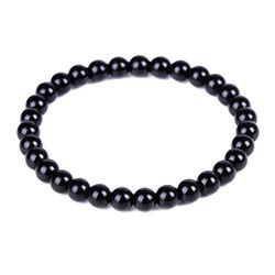 Black Obsidian Natural Stone Bracelet Fat Relief Promote Blood Circulation Anti Anxiety Weight Loss Bracelets Women Men Jewelry 6mm beads ‎‏Pin ‎‏Broo
