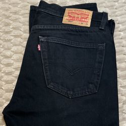 Levi's Strauss 501 Jeans Mens 32x30 Black Denim Straight Leg Pants Button Fly  💥$28💥