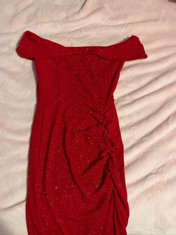 Red strapless homecoming dress
