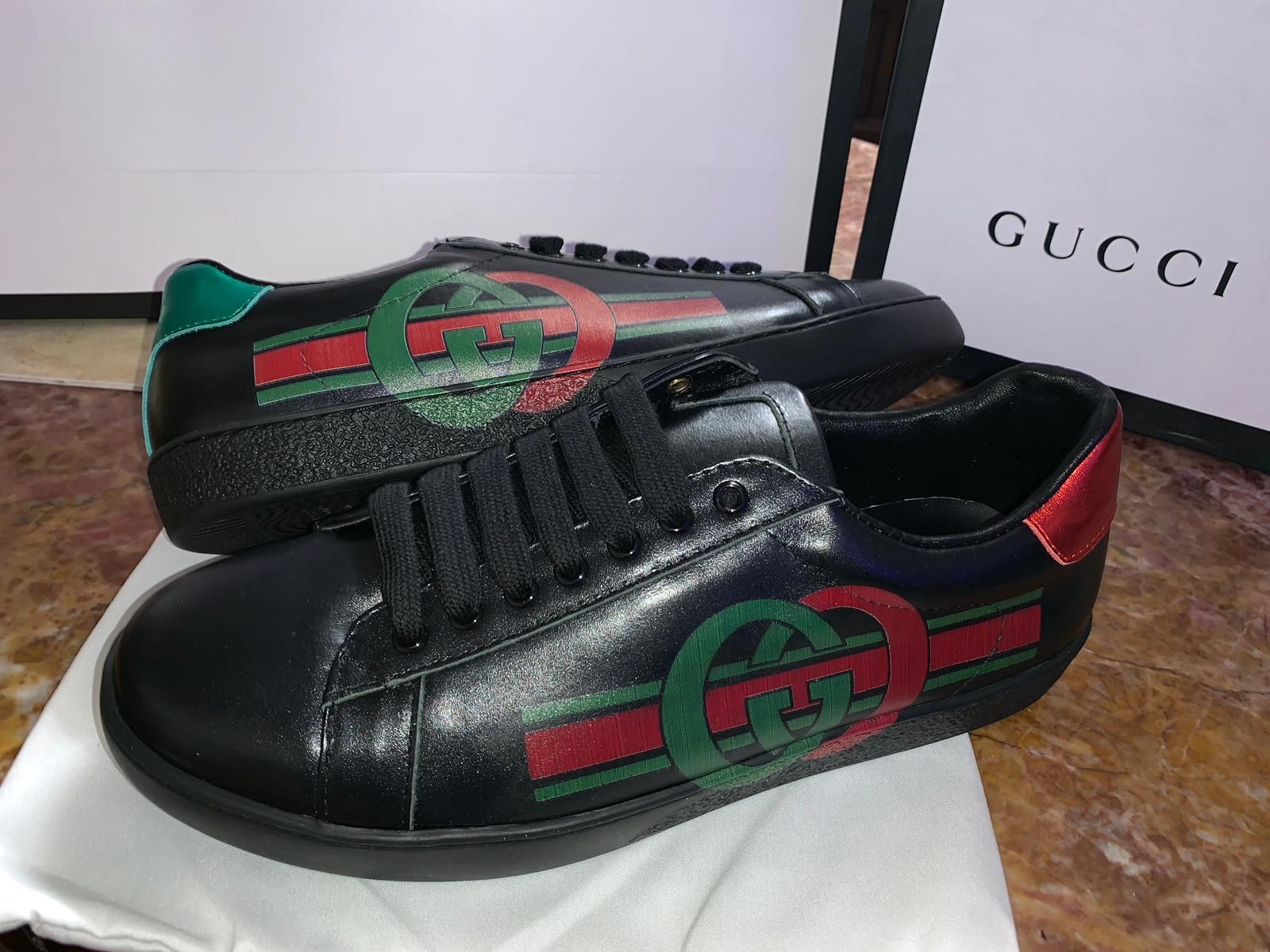 Gg ace interlocking g black sneakers