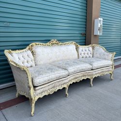 1930s Victorian Italian-Style Handcarved Ornate Frame Sofa •FREE DELIVERY•
